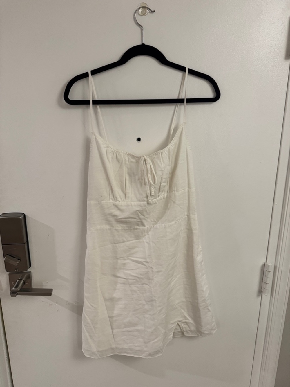 Abercrombie & Fitch White Spaghetti-Strap Mini Dress